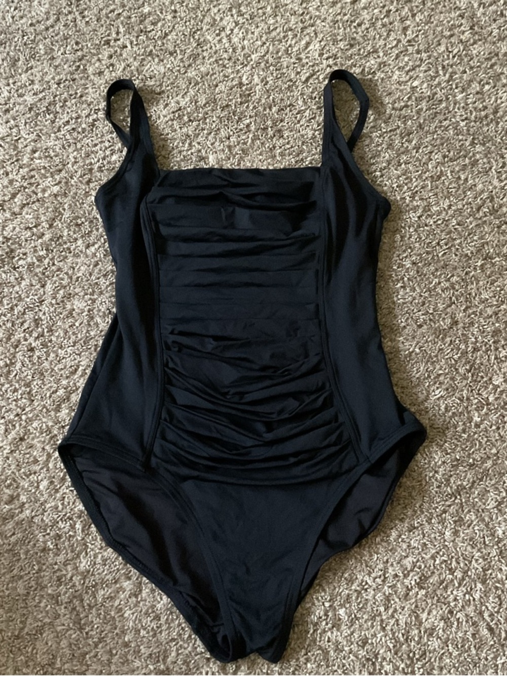 Calvin Klein Square Neck Black One-Piece Swimsuit Size 8